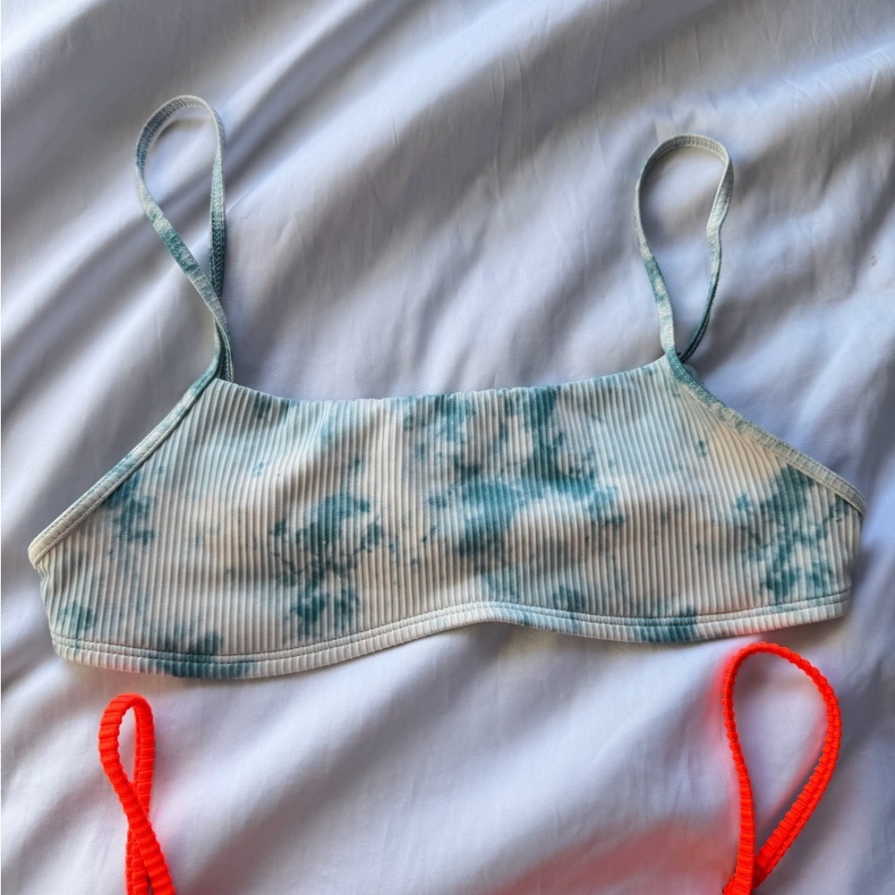 Trendy Bralette Set - Tie-Dye, Orange, Black - Picture 2 of 6